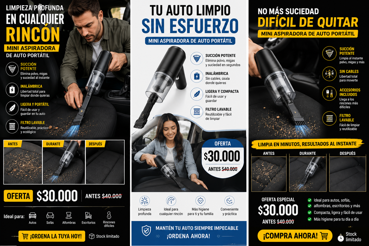 Mini Aspiradora DE AUTO PORTATIL